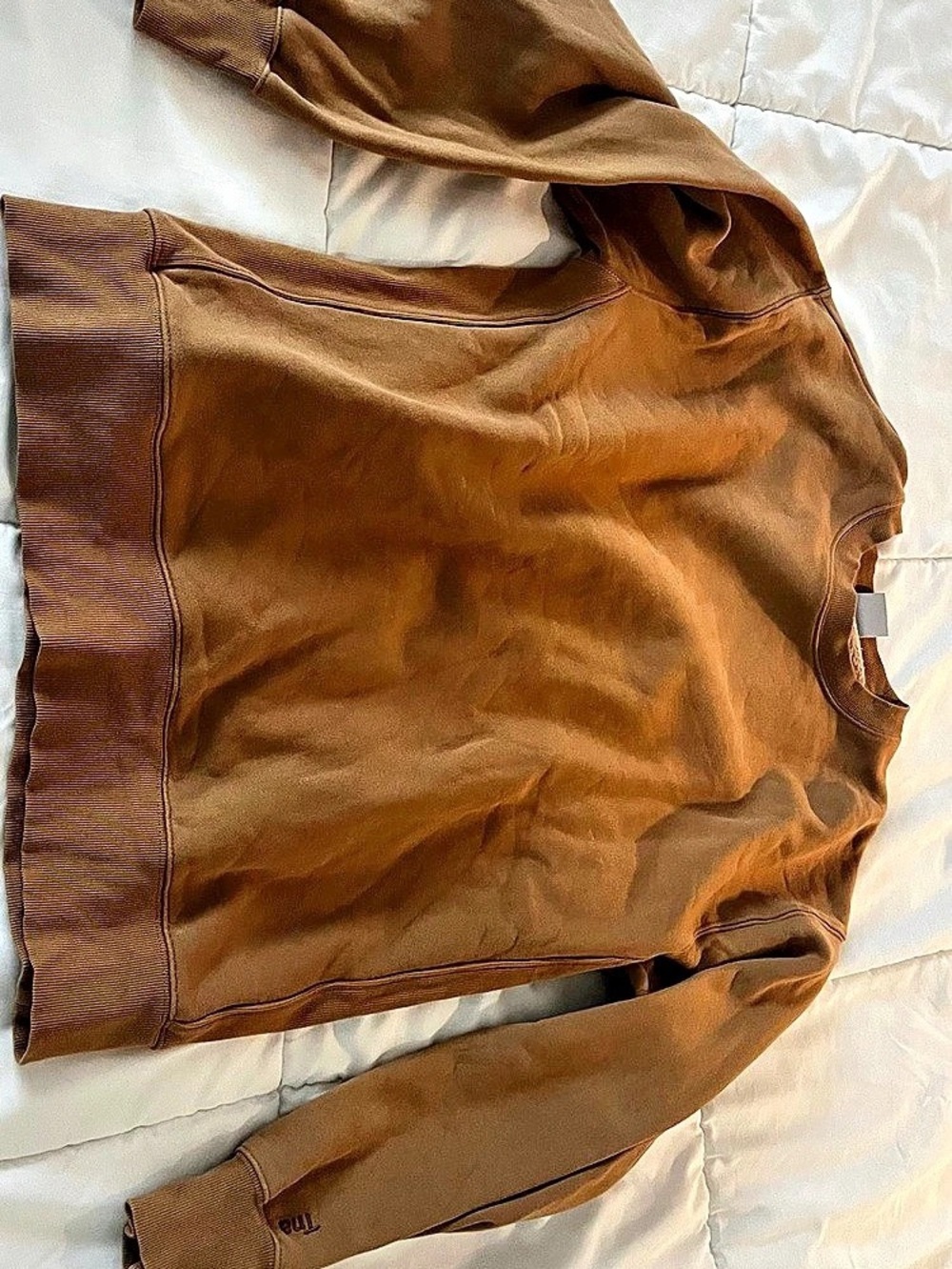 Tna Cozy Fleece Boyfriend Crew Sweatshirt Brown Small